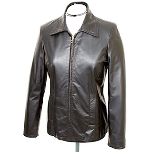 Women's Leather Harrington Jacket