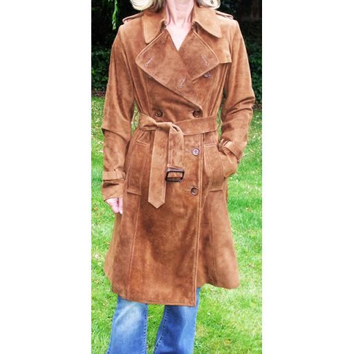 Womens Suede Trench Coat