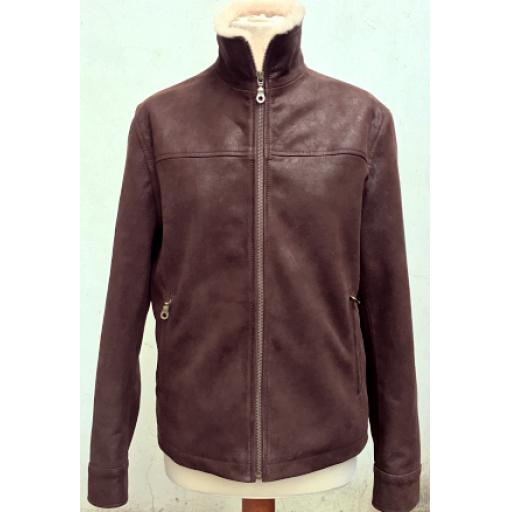 Men's Leather Shearing Harrington Jacket
