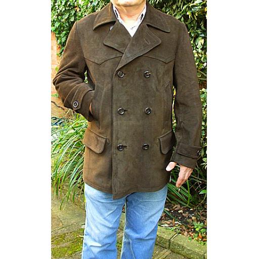 Men's Suede Double Breasted Naval Jacket