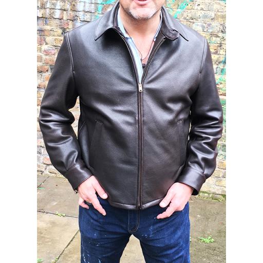 Men's Leather Harrington Jacket 2
