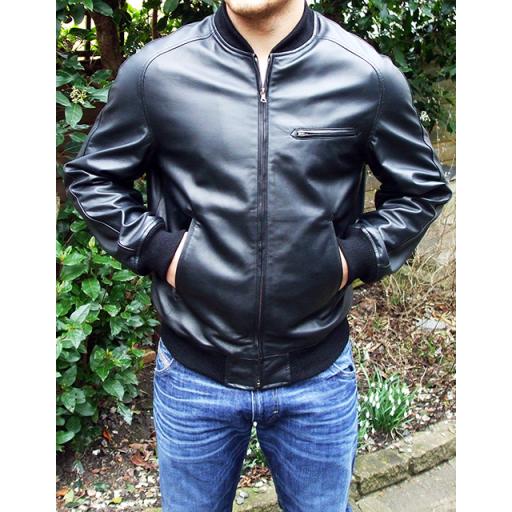 Men's Leather Bomber Jacket 1