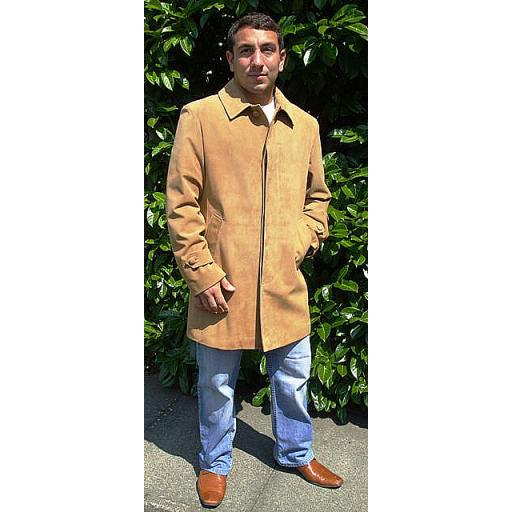 Men's Suede Three Quarter Length Crombie Style Coat