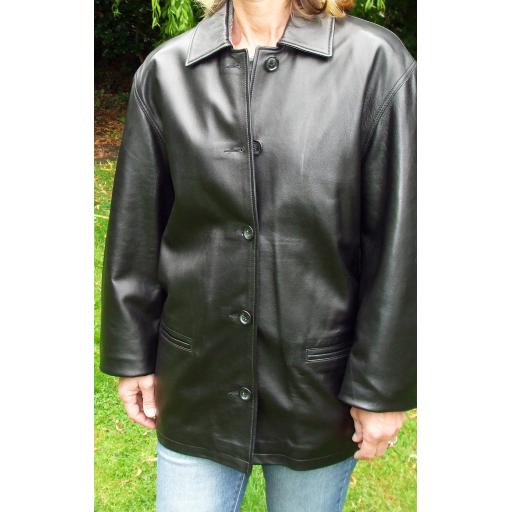 Women's Leather Oversized Box Jacket