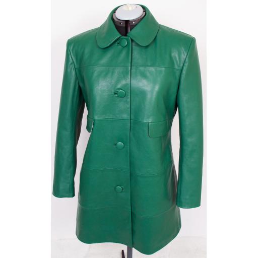 Womens Leather Flared Coat