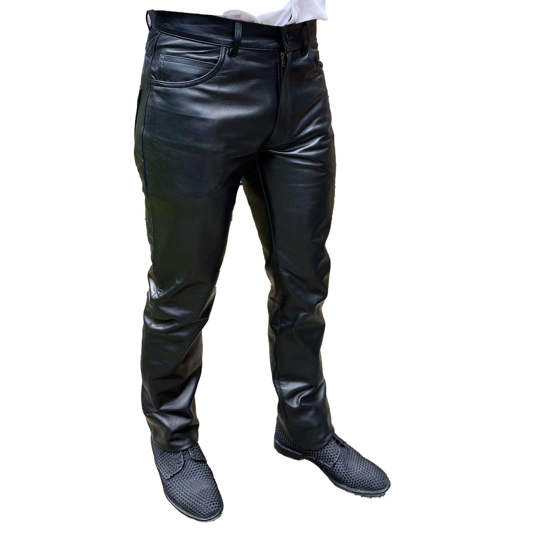 Mens Leather Jeans