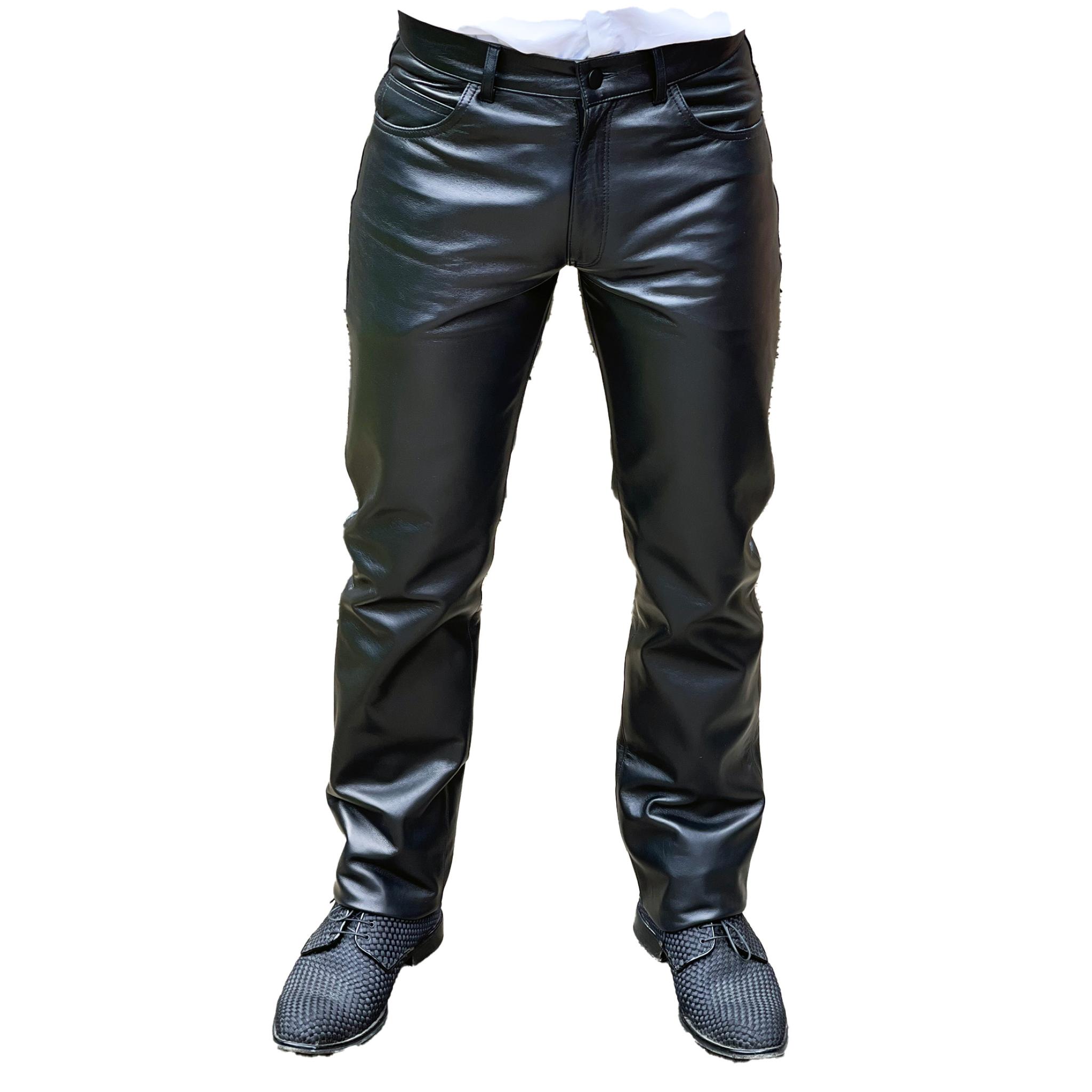 Mens Leather Jeans