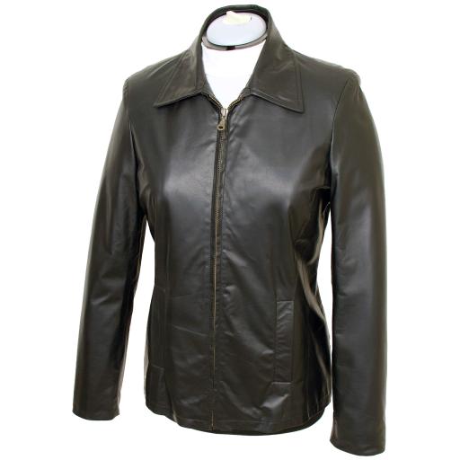 Women's Leather Harrington Jacket