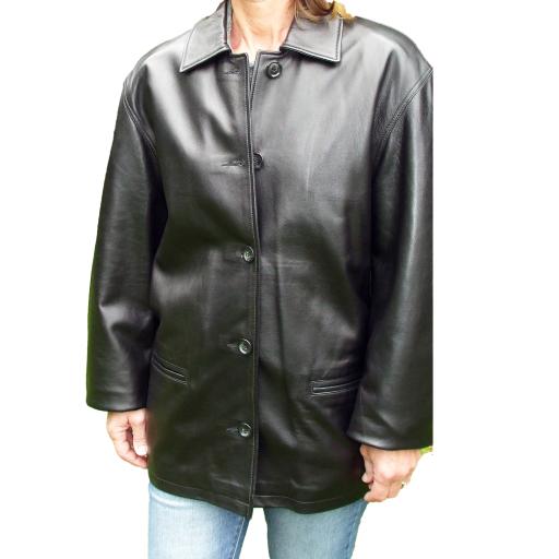 Women's Leather Oversized Box Jacket