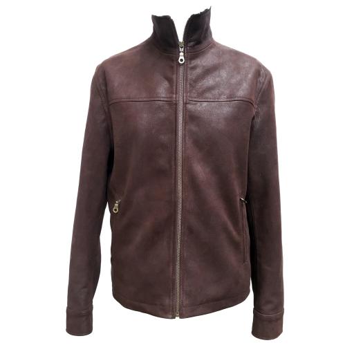 Men's Leather Shearling Harrington Jacket