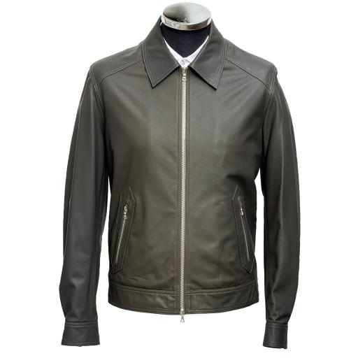 Men's Leather Harrington Jacket