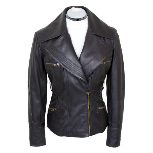 Women's Leather Raw Edge Jacket