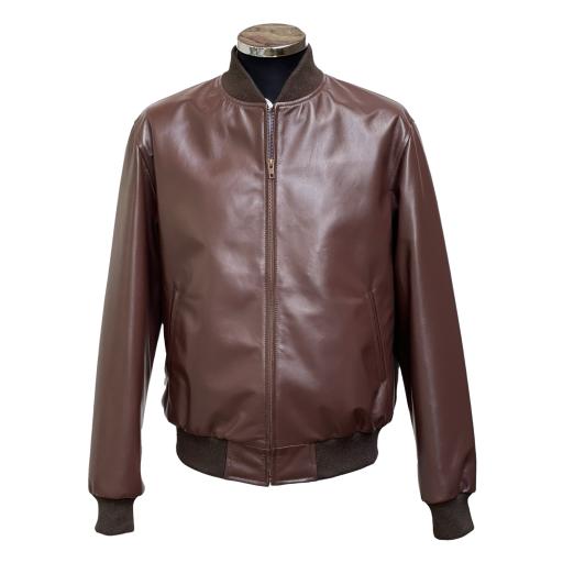 Men's Leather Bomber Jacket